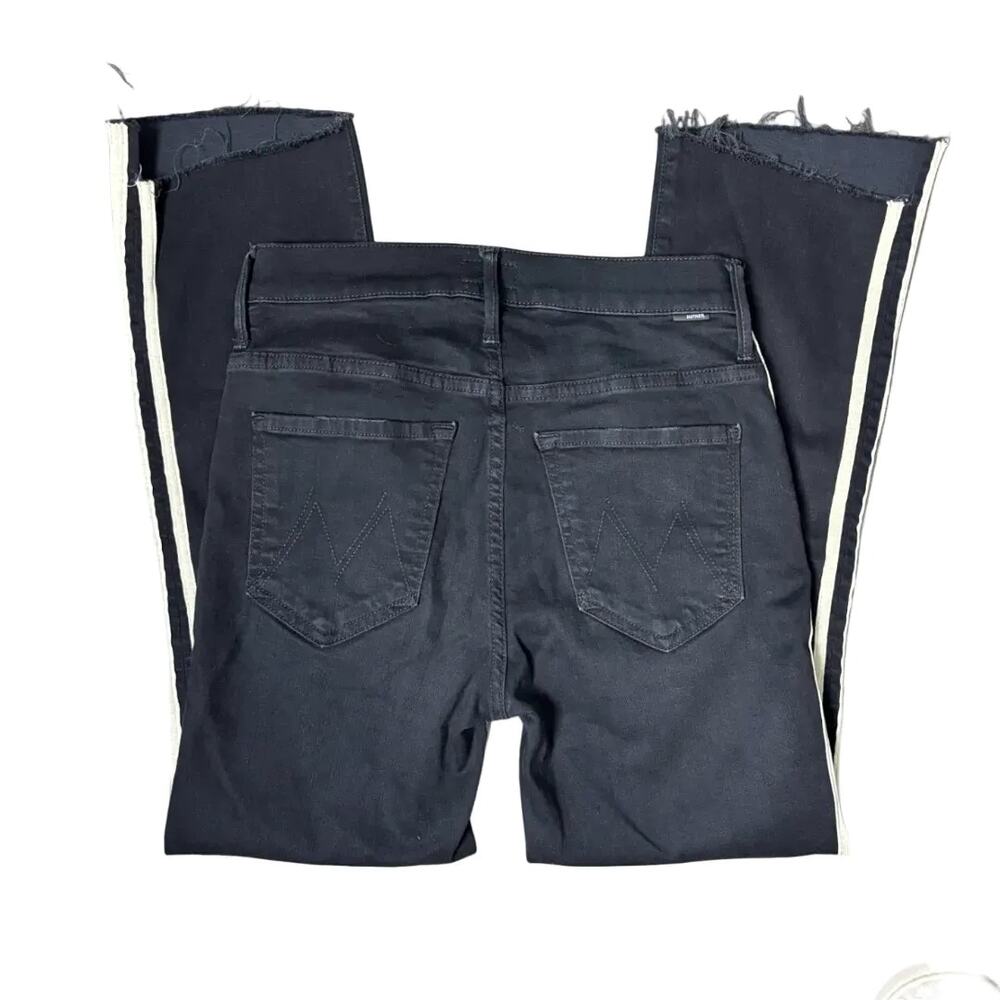 MOTHER Insider Crop stretchy Step Fray Black High Rise Jeans Women’s Size 26‎